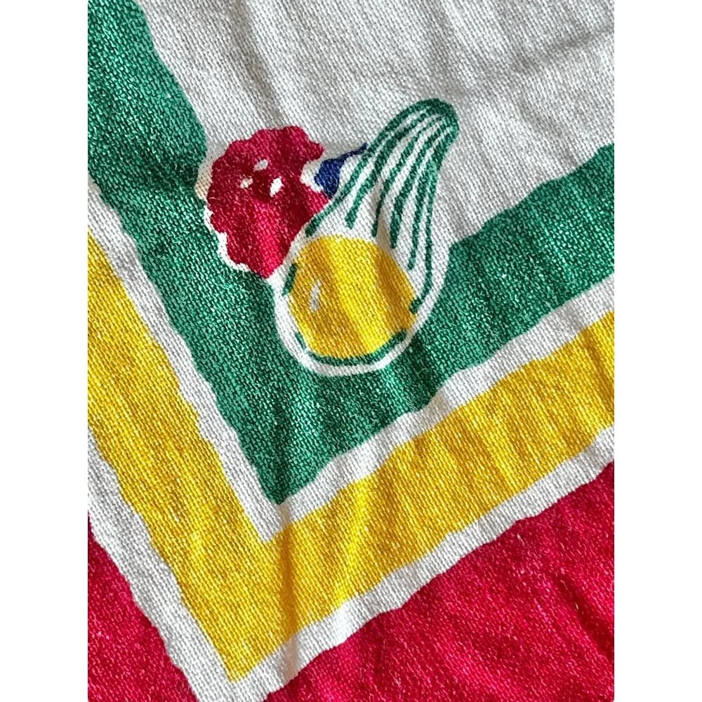 Southwestern Tablecloth 63” x 49” VTG With Red Green Yellow & Blue Stripes - Picture 4 of 16